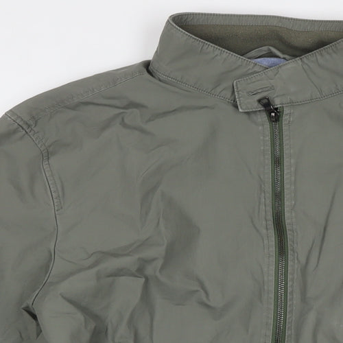 Marks and Spencer Mens Green Bomber Jacket Coat Size L Zip