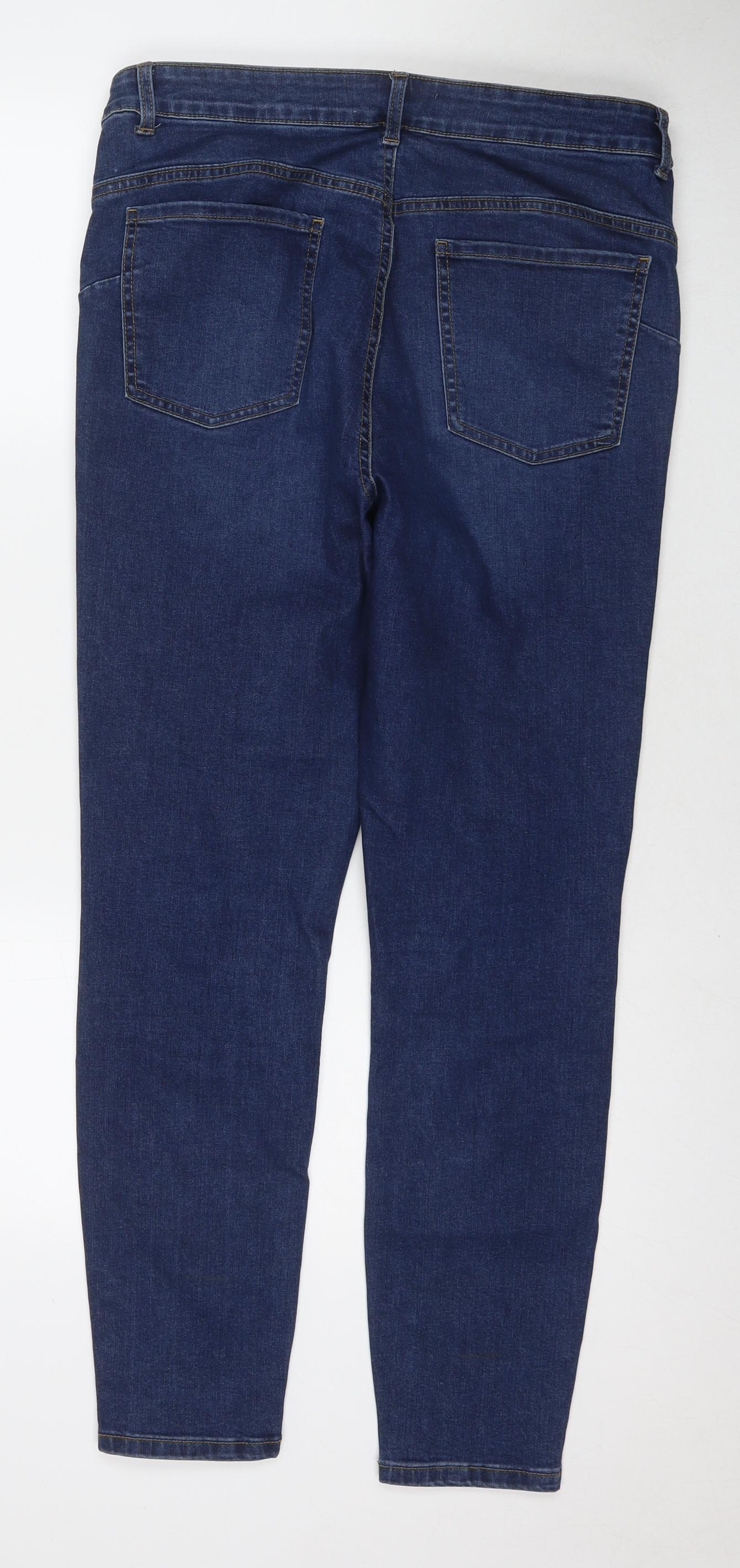 Denim & Co. Womens Blue Cotton Skinny Jeans Size 16 L29 in Regular Zip