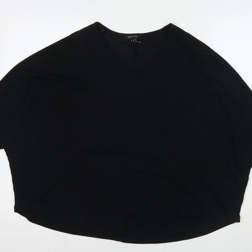 New Look Womens Black Round Neck Viscose Pullover Jumper Size M