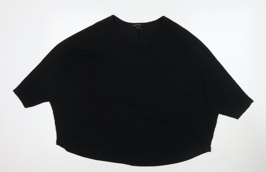 New Look Womens Black Round Neck Viscose Pullover Jumper Size M