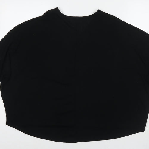 New Look Womens Black Round Neck Viscose Pullover Jumper Size M