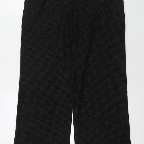 NEXT Womens Black Polyester Trousers Size 12 L20 in Regular Button