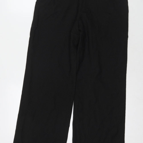 NEXT Womens Black Polyester Trousers Size 12 L20 in Regular Button