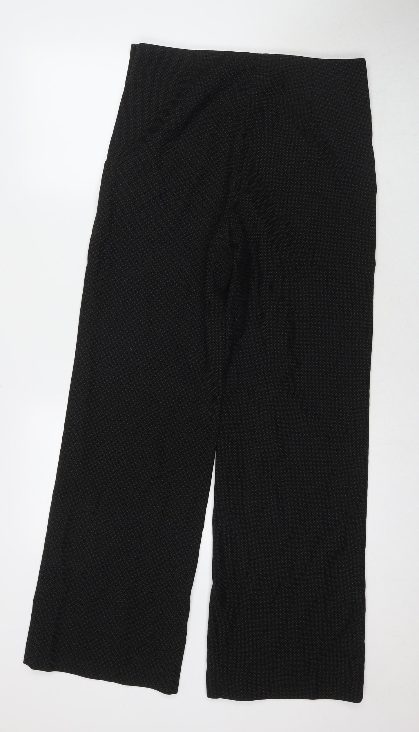 NEXT Womens Black Polyester Trousers Size 12 L20 in Regular Button