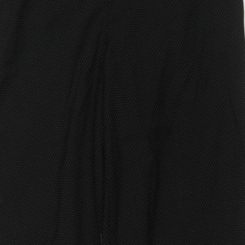 NEXT Womens Black Polyester Trousers Size 12 L20 in Regular Button