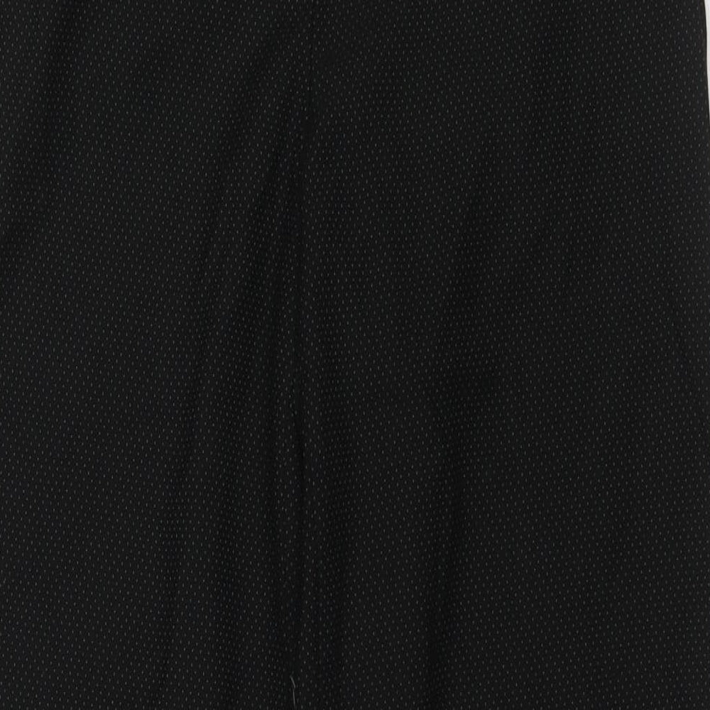 NEXT Womens Black Polyester Trousers Size 12 L20 in Regular Button