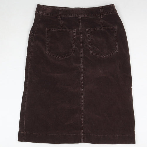 Per Una Womens Brown Cotton A-Line Skirt Size 8 Zip