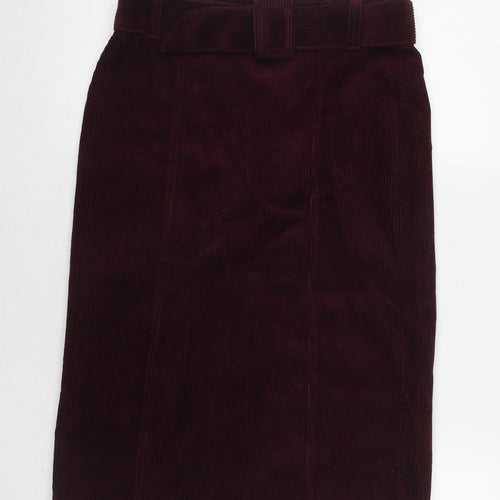 Dorothy Perkins Womens Purple Cotton A-Line Skirt Size 8 Zip