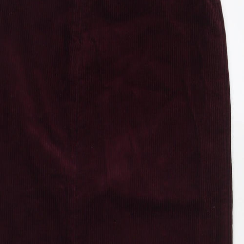 Dorothy Perkins Womens Purple Cotton A-Line Skirt Size 8 Zip