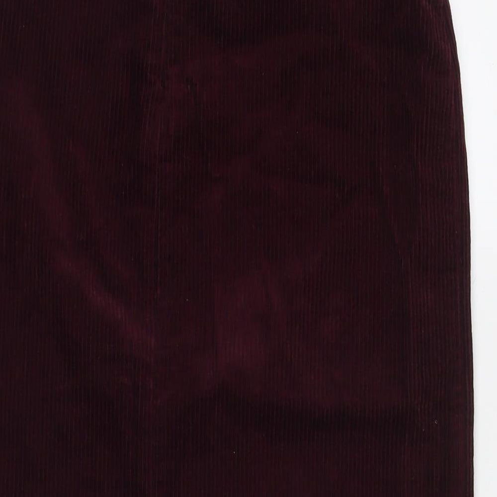 Dorothy Perkins Womens Purple Cotton A-Line Skirt Size 8 Zip