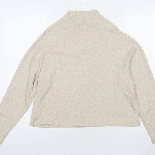 H&M Womens Beige Round Neck Viscose Pullover Jumper Size XS