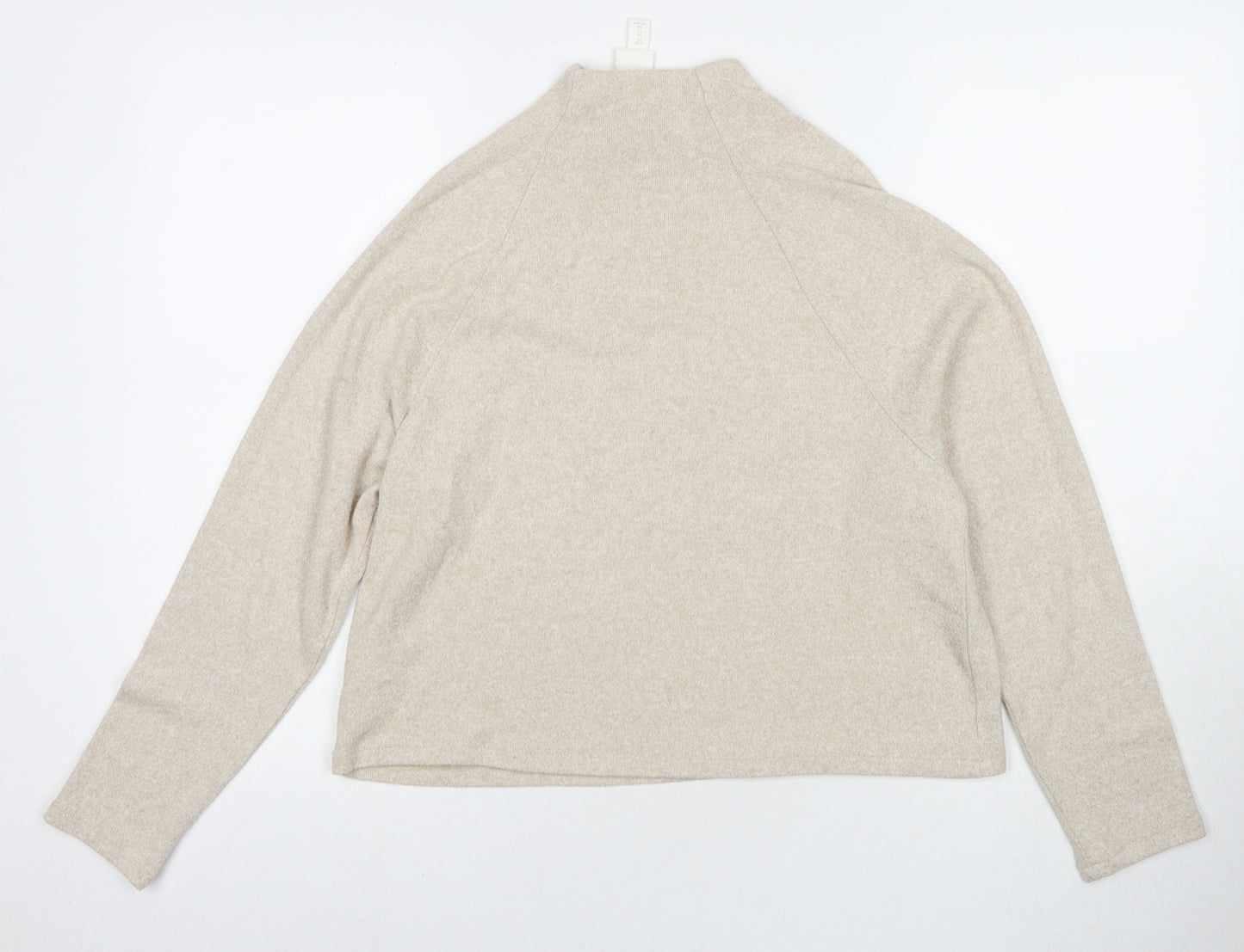 H&M Womens Beige Round Neck Viscose Pullover Jumper Size XS