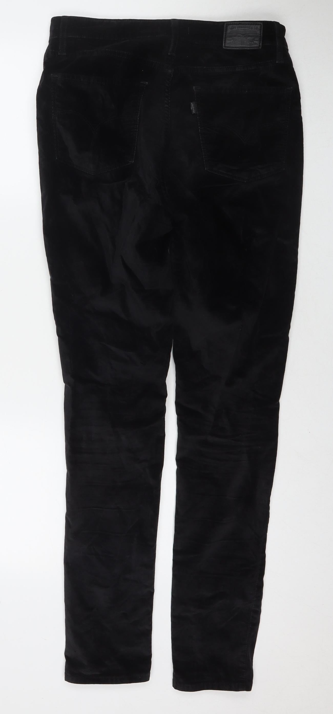 Levi's Womens Black Cotton Trousers Size 30 in L32 in Regular Zip