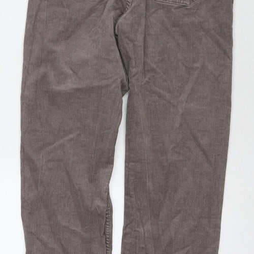 Per Una Womens Brown Cotton Trousers Size 8 L26 in Regular Zip