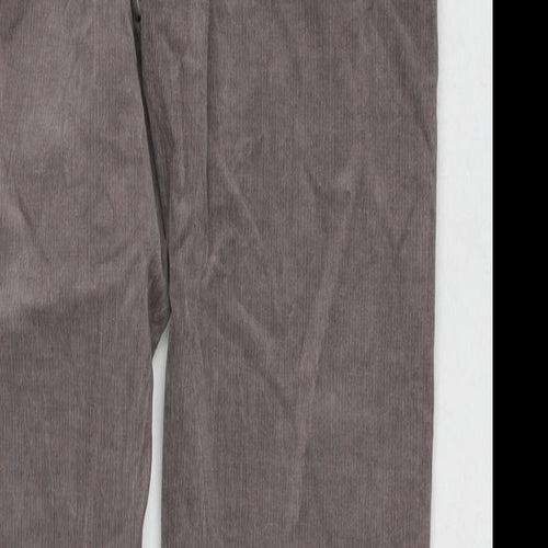 Per Una Womens Brown Cotton Trousers Size 8 L26 in Regular Zip