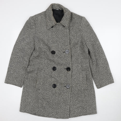 BHS Womens Grey Overcoat Coat Size 12 Button