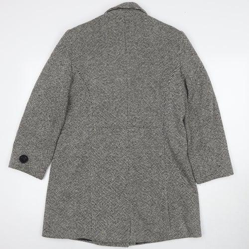 BHS Womens Grey Overcoat Coat Size 12 Button