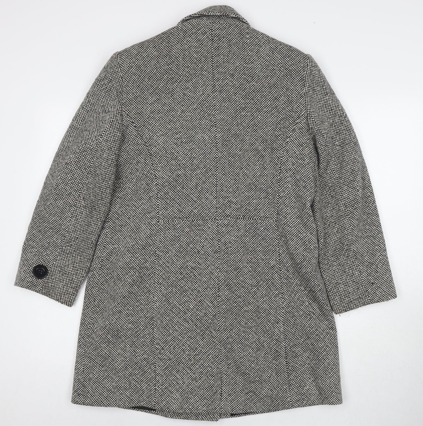 BHS Womens Grey Overcoat Coat Size 12 Button