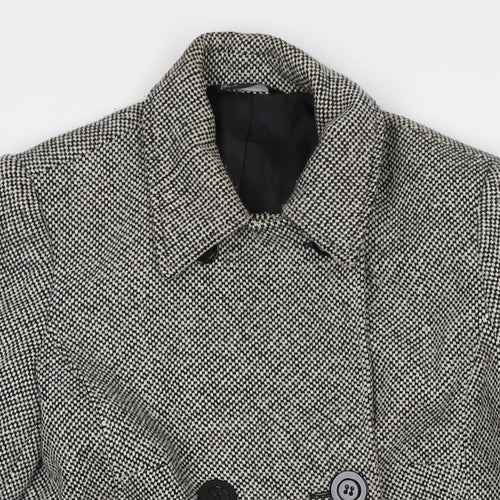 BHS Womens Grey Overcoat Coat Size 12 Button