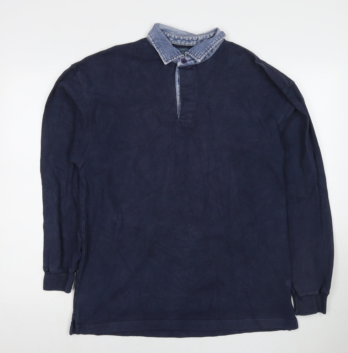 Casual Club Mens Blue Cotton Pullover Sweatshirt Size M