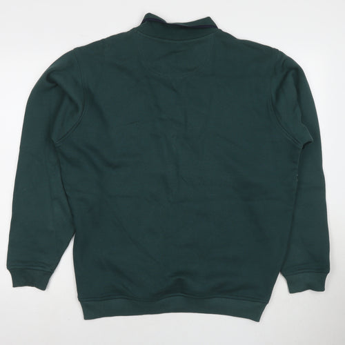 EWM Mens Green Fair Isle Cotton Pullover Sweatshirt Size M