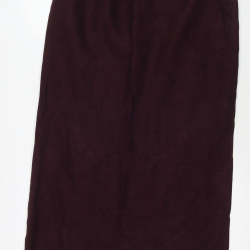 Long Tall Sally Womens Purple Polyester A-Line Skirt Size 14 Zip