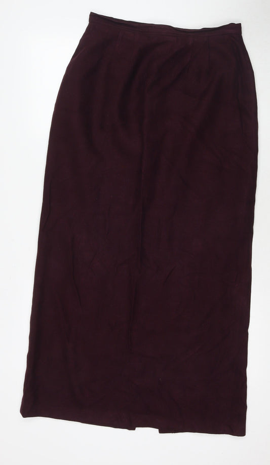 Long Tall Sally Womens Purple Polyester A-Line Skirt Size 14 Zip