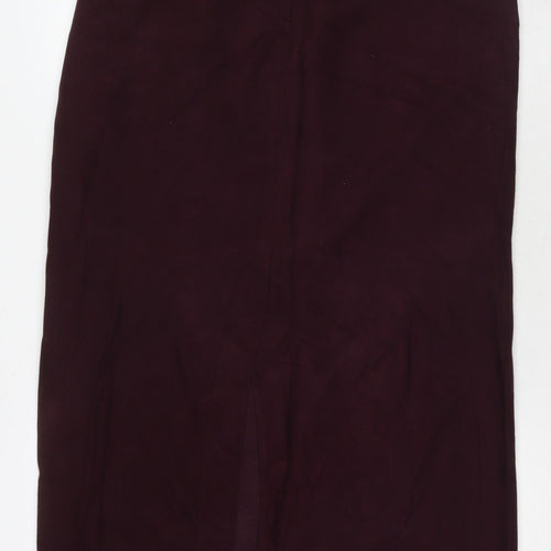 Long Tall Sally Womens Purple Polyester A-Line Skirt Size 14 Zip