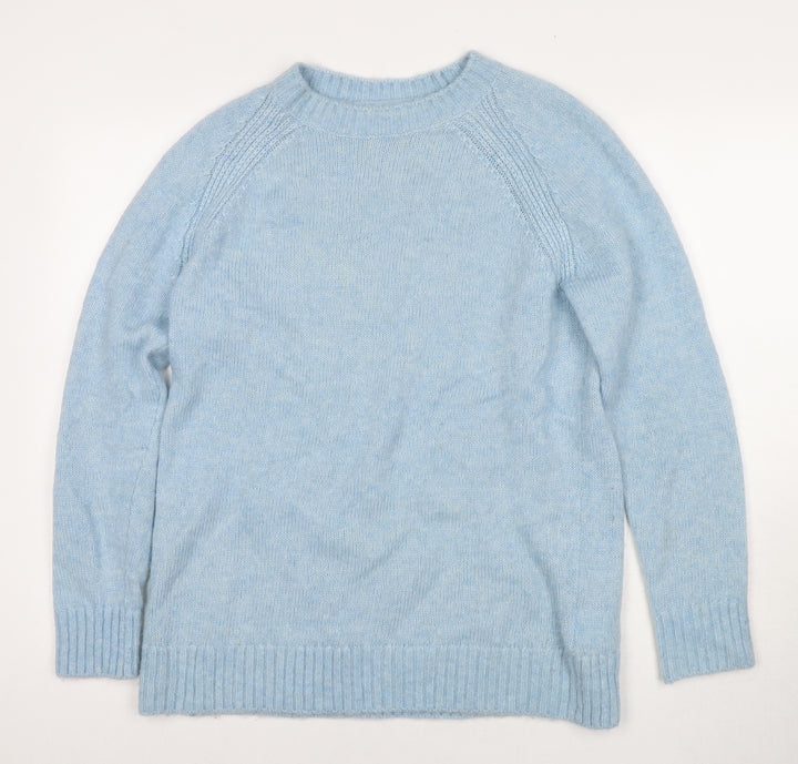 H&M Womens Blue Round Neck Polyamide Pullover Jumper Size M