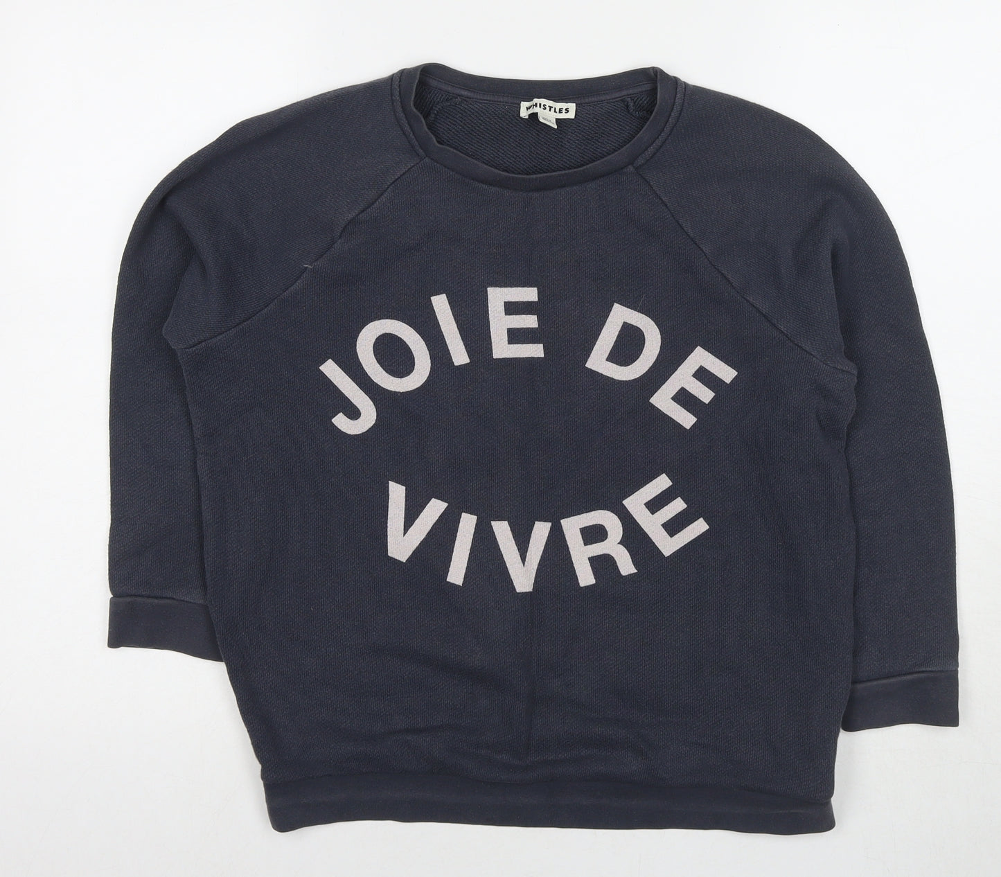 Whistles Womens Grey Cotton Pullover Sweatshirt Size 8 Pullover