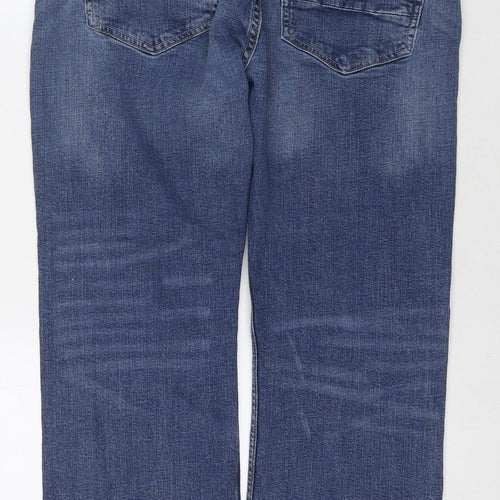 Denim365 Mens Blue Cotton Straight Jeans Size 36 in L26 in Regular Zip