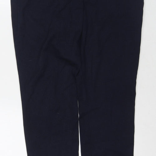 H&M Womens Blue Polyester Trousers Size 10 L28 in Regular Zip