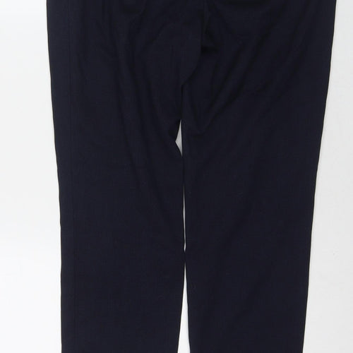 H&M Womens Blue Polyester Trousers Size 10 L28 in Regular Zip