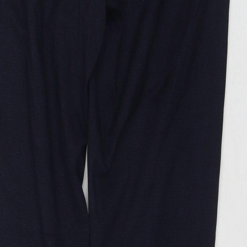 H&M Womens Blue Polyester Trousers Size 10 L28 in Regular Zip