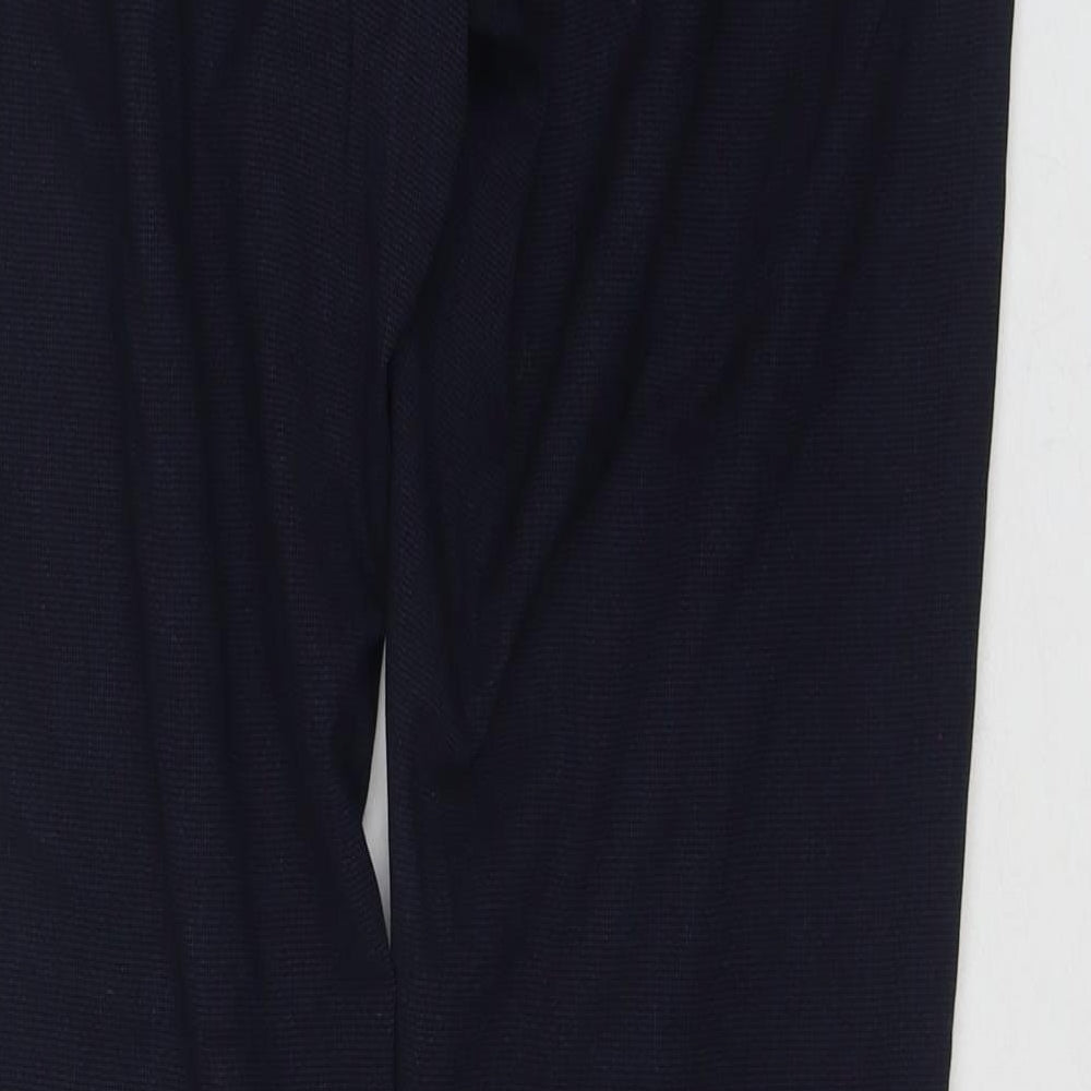 H&M Womens Blue Polyester Trousers Size 10 L28 in Regular Zip