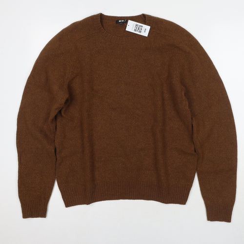 Uniqlo Womens Brown Round Neck Wool Pullover Jumper Size M