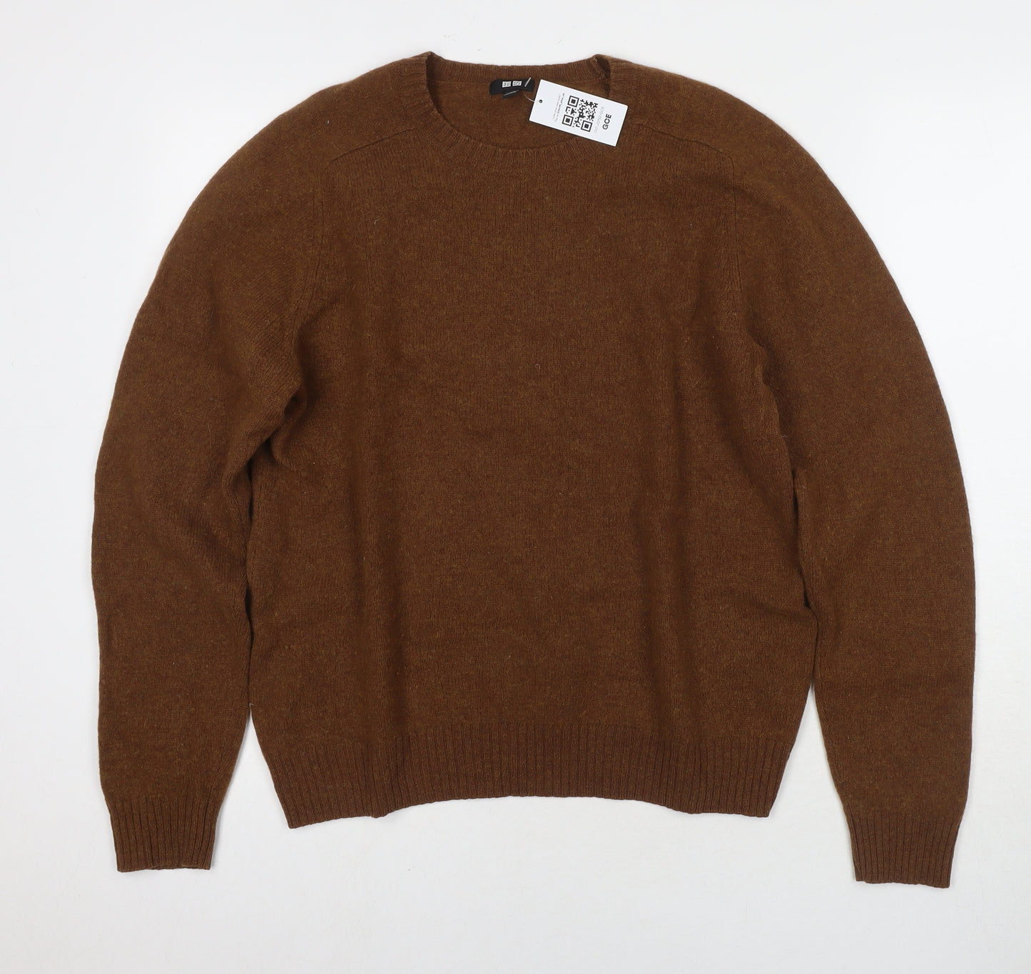 Uniqlo Womens Brown Round Neck Wool Pullover Jumper Size M
