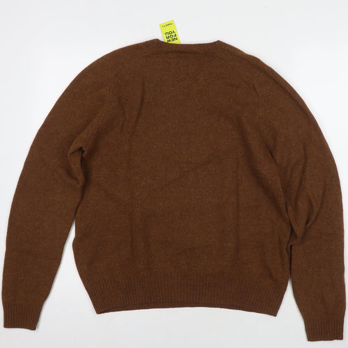 Uniqlo Womens Brown Round Neck Wool Pullover Jumper Size M