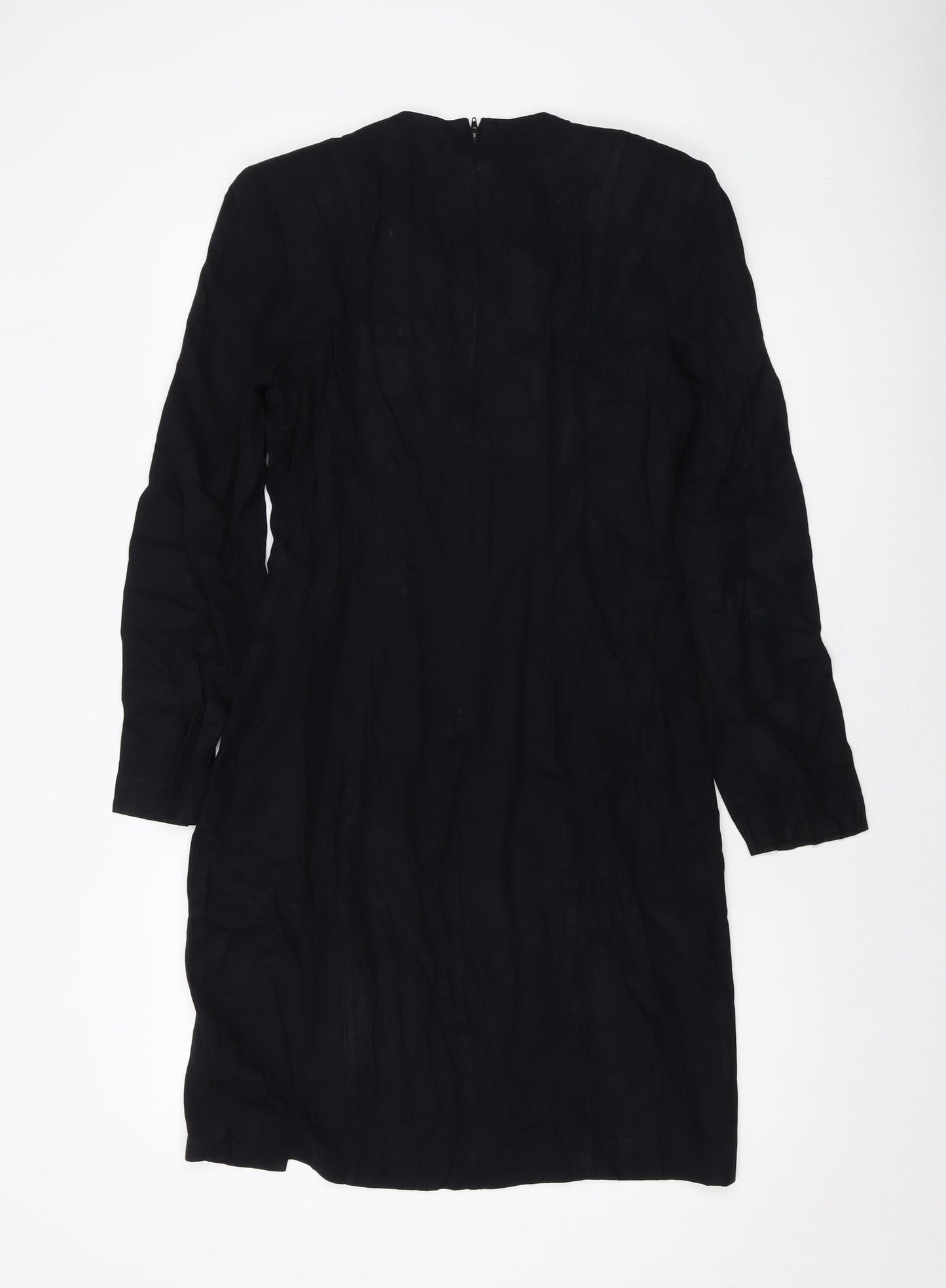 Danny & Nicole Womens Black Polyester Sheath Size 12 Round Neck Zip