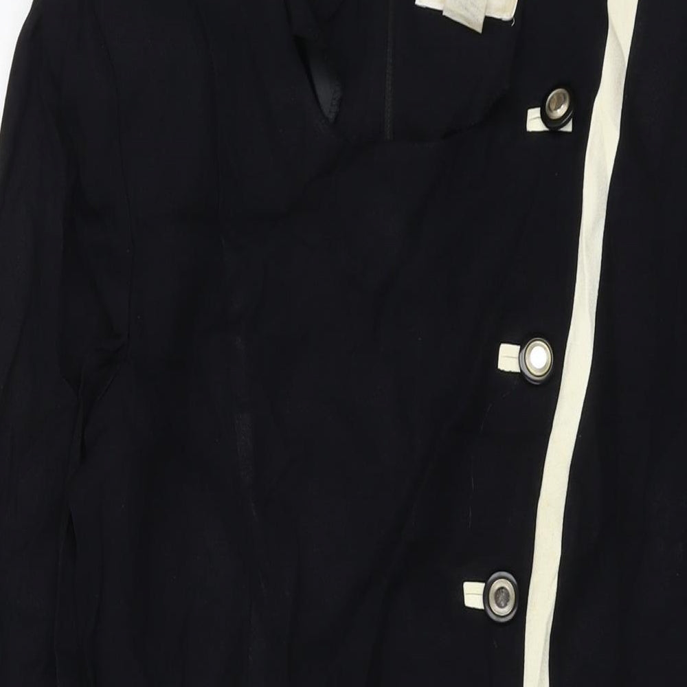 Danny & Nicole Womens Black Polyester Sheath Size 12 Round Neck Zip