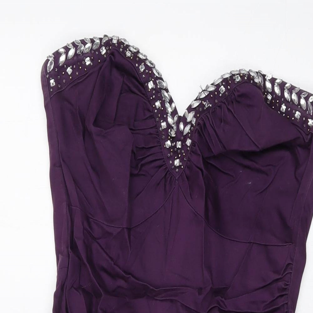 Lipsy Womens Pink Cotton Mini Size 10 Square Neck Zip
