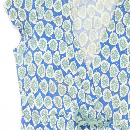 Boden Womens Green Geometric Polyester A-Line Size 12 V-Neck Pullover