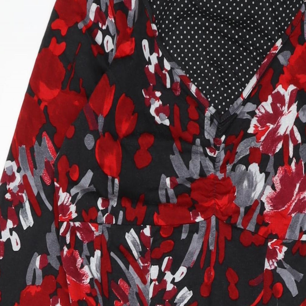 Per Una Womens Multicoloured Geometric Viscose A-Line Size 16 V-Neck Pullover