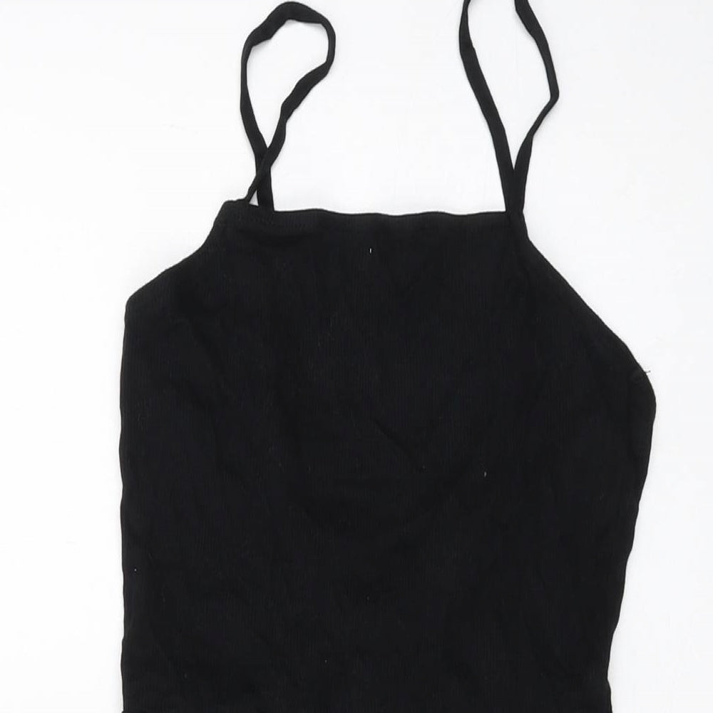 ASOS Womens Black Modal A-Line Size 8 Square Neck Pullover