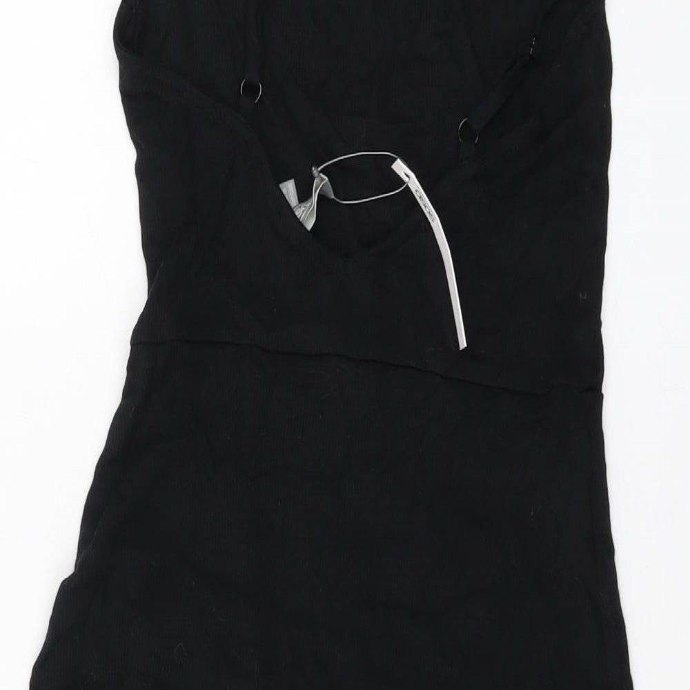 ASOS Womens Black Modal A-Line Size 8 Square Neck Pullover