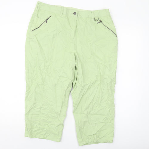 Maine Womens Green Polyester Trousers Size 16 L21 in Regular Button