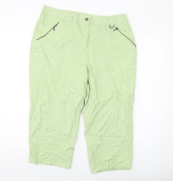 Maine Womens Green Polyester Trousers Size 16 L21 in Regular Button