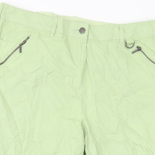 Maine Womens Green Polyester Trousers Size 16 L21 in Regular Button