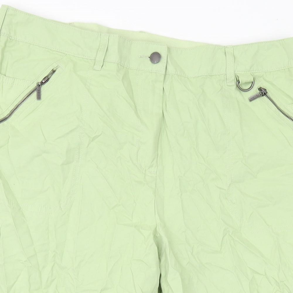 Maine Womens Green Polyester Trousers Size 16 L21 in Regular Button