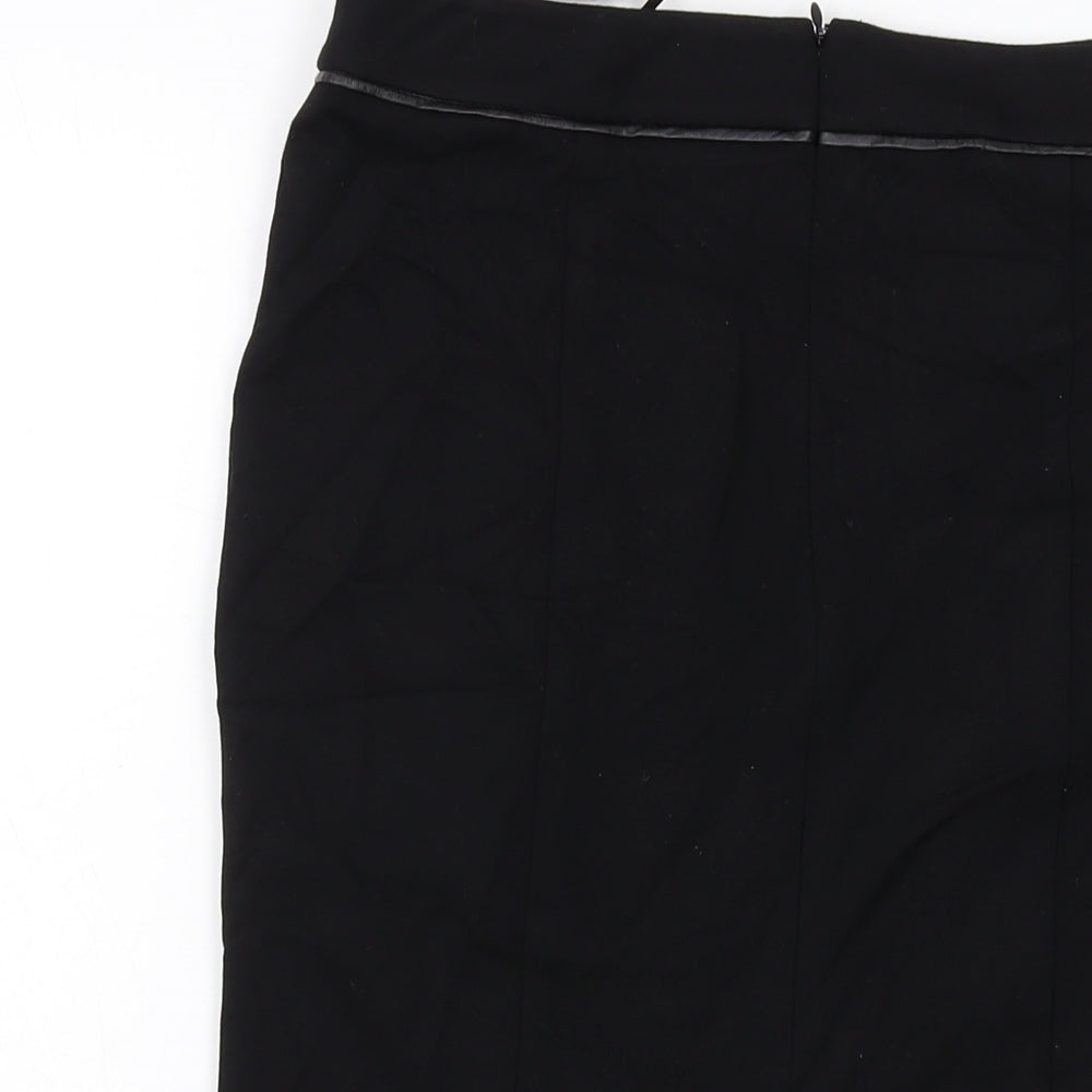 John Lewis Womens Black Viscose Straight & Pencil Skirt Size 10 Zip